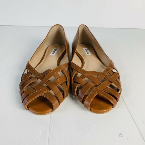 Dune Londen Leather Brown Flats EU38 - Picture 2 of 8
